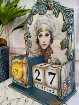 rękodzieło na prezent decoupage kalendarz ozdoba do domu