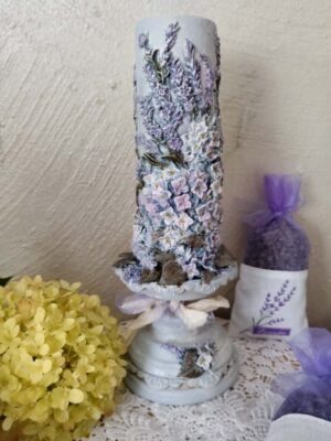 świecznik ozdoba rękodzieło prezent decoupage świeczka